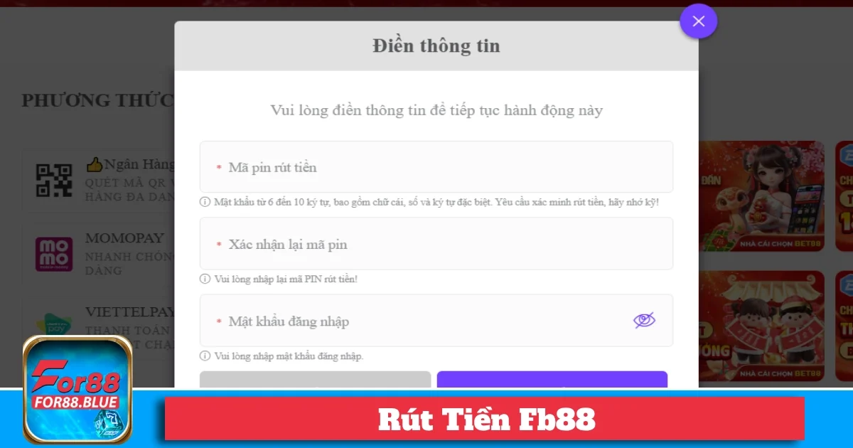 Các bước rút tiền từ tài khoản Fb88 chi tiết nhất