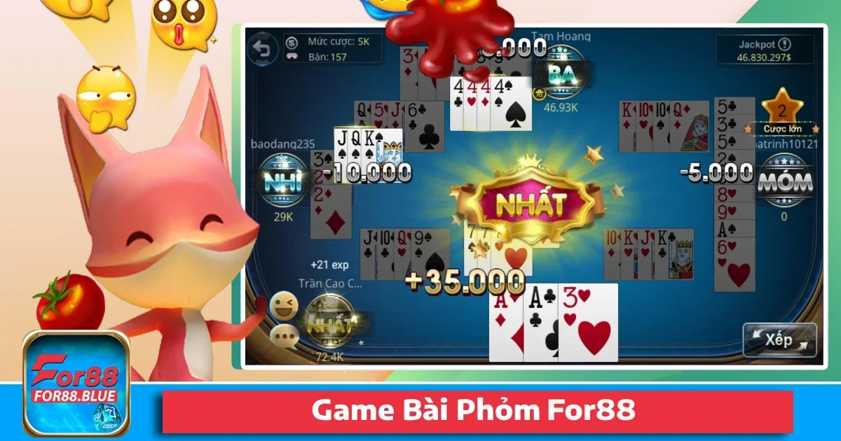 Game Bài Phỏm For88 – Đọc Bài Đối Thủ, Kiếm Tiền Cực Nhanh